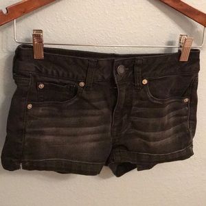 Black denim American Eagle shorts